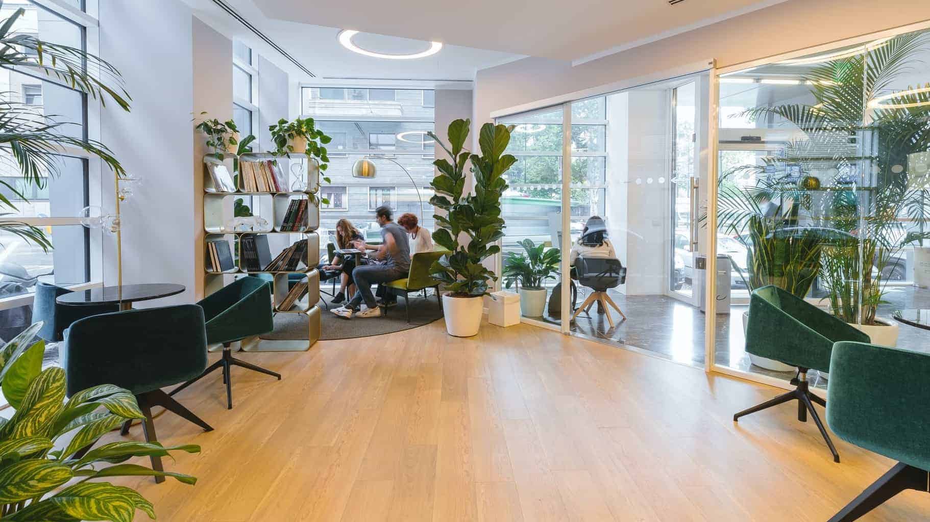 wooden floor in an office